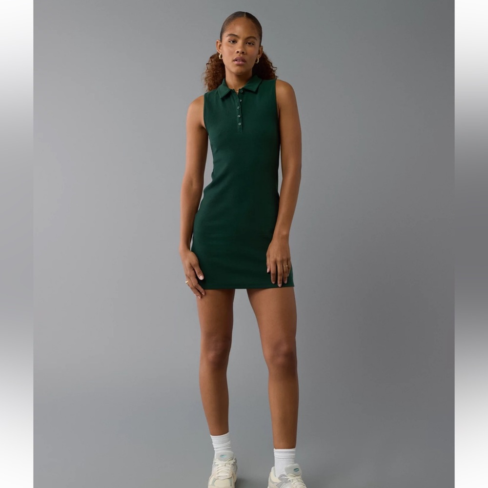 Dark green polo dress from aerie